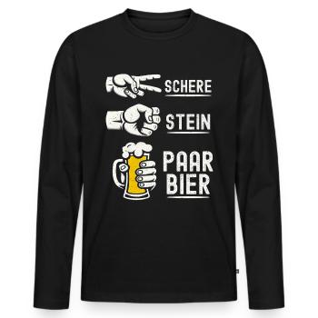 Scissors Stone Beer Couple Beer Lovers Beer Drinkers - Men's Premium Organic Long Sleeve Shirt - black - Front - Nico (187cm)