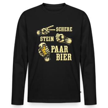 Scissors Stone Beer Couple Beer Lovers Beer Drinkers - Men's Premium Organic Long Sleeve Shirt - black - Front - Nico (187cm)