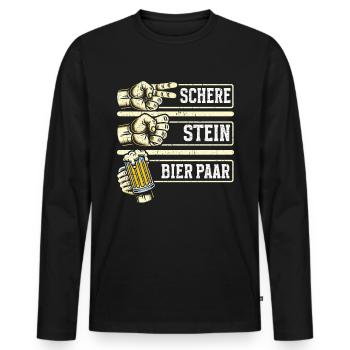 Scissors Stone Beer Couple Beer Lovers Beer Drinkers - Men's Premium Organic Long Sleeve Shirt - black - Front - Nico (187cm)