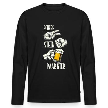 Scissors Stone Beer Couple Beer Lovers Beer Drinkers - Men's Premium Organic Long Sleeve Shirt - black - Front - Nico (187cm)