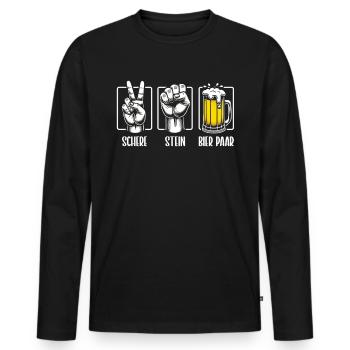 Scissors Stone Beer Couple Beer Lovers Beer Drinkers - Men's Premium Organic Long Sleeve Shirt - black - Front - Nico (187cm)