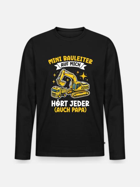 Kinder Bauleiter Projektleiter Bauunternehmer - Männer Premium Bio Langarmshirt - Schwarz