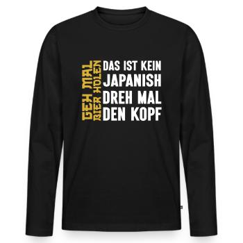 Biertrinker Geh mal Bier holen Bierliebhaber - Männer Premium Bio Langarmshirt - Schwarz - Vorne - Nico (187cm)