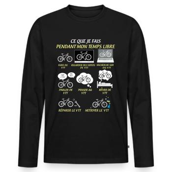 VTT - T-shirt manches longues Premium bio Homme - noir - Devant - Nico (187cm)