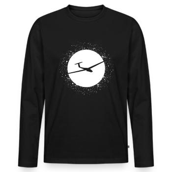 Circle with syringes and glider - (b) - Men's Premium Organic Long Sleeve Shirt - black - Front - Nico (187cm)