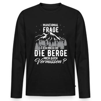 OB Die Berge Mich Auch Vermissen - (B.w) - Männer Premium Bio Langarmshirt - Schwarz - Vorne - Nico (187cm)