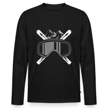 Schifoan - (sk) - Männer Premium Bio Langarmshirt - Schwarz - Vorne - Nico (187cm)