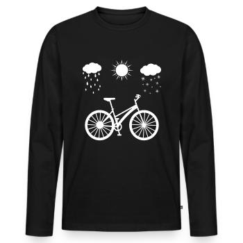 Toutes saisons et vélo - (f) - T-shirt manches longues Premium bio Homme - noir - Devant - Nico (187cm)