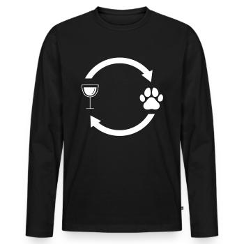 Weinlastenpfeile und Hund 3 - (do) - Männer Premium Bio Langarmshirt - Schwarz - Vorne - Nico (187cm)