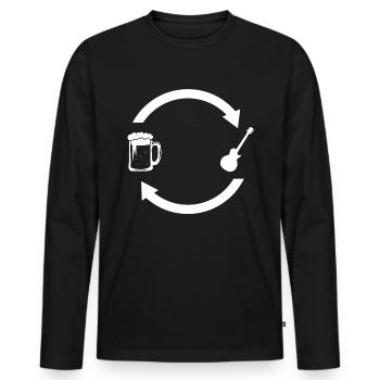 Flèches de chargement de bière et guitare - - T-shirt manches longues Premium bio Homme - noir - Devant - Nico (187cm)