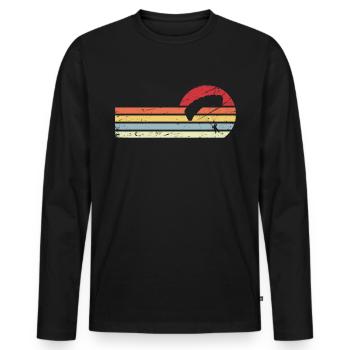 Sun and Retro Lines - Paragliding - - Men's Premium Organic Long Sleeve Shirt - black - Front - Nico (187cm)
