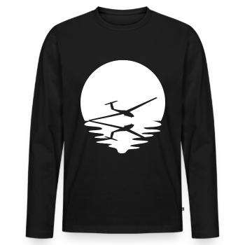 Circle and Reflection - Glider - - Men's Premium Organic Long Sleeve Shirt - black - Front - Nico (187cm)
