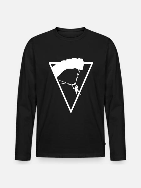 Triangle - Paragliding - (3) - Men's Premium Organic Long Sleeve Shirt - black