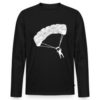 Parapente - (1) - T-shirt manches longues Premium bio Homme - noir - Devant - Nico (187cm)