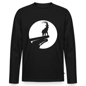 Chèvre - (5) - T-shirt manches longues Premium bio Homme - noir - Devant - Nico (187cm)