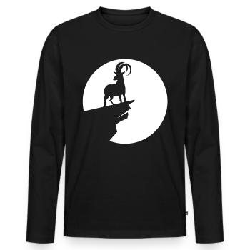 Chèvre - (7) - T-shirt manches longues Premium bio Homme - noir - Devant - Nico (187cm)