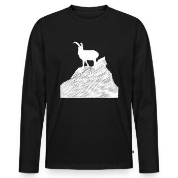 Goat - (4) - Men's Premium Organic Long Sleeve Shirt - black - Front - Nico (187cm)