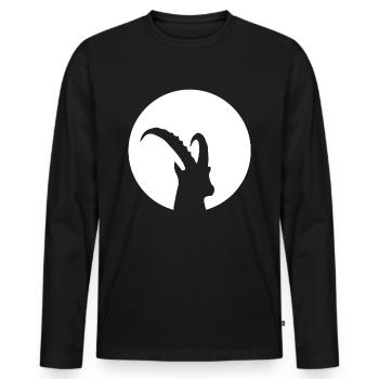 Chèvre - (7) - T-shirt manches longues Premium bio Homme - noir - Devant - Nico (187cm)