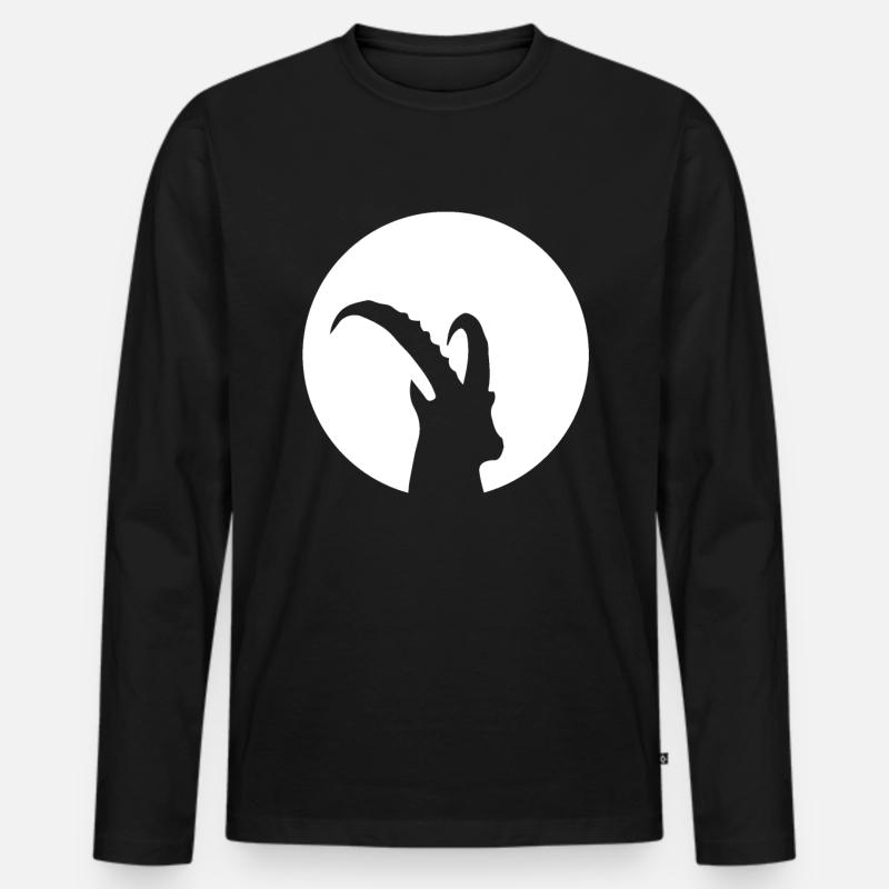 Ziege - (7) - Männer Premium Bio Langarmshirt - Schwarz