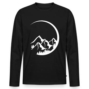Circle - Mountain - (8) - Men's Premium Organic Long Sleeve Shirt - black - Front - Nico (187cm)