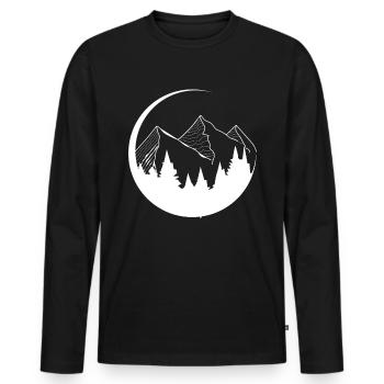 Circle - Mountain - (4) - Men's Premium Organic Long Sleeve Shirt - black - Front - Nico (187cm)