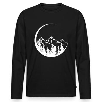 Circle - Mountain - (2) - Men's Premium Organic Long Sleeve Shirt - black - Front - Nico (187cm)