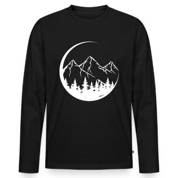 Circle - Mountain - (3) - Men's Premium Organic Long Sleeve Shirt - black - Front - Nico (187cm)