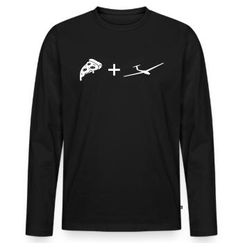 Pizza - Glider - - Men's Premium Organic Long Sleeve Shirt - black - Front - Nico (187cm)