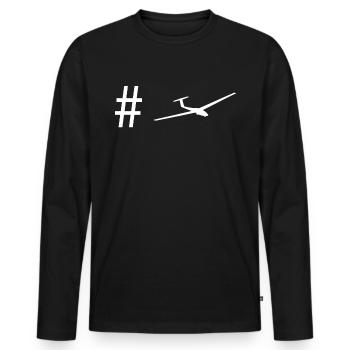Hashtag - Planeur - - T-shirt manches longues Premium bio Homme - noir - Devant - Nico (187cm)