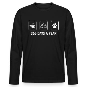 365 jours par an - Patte de chien - Montagne - - T-shirt manches longues Premium bio Homme - noir - Devant - Nico (187cm)