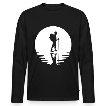 Circle and reflection - Hiking - - Men's Premium Organic Long Sleeve Shirt - black - Front - Nico (187cm)