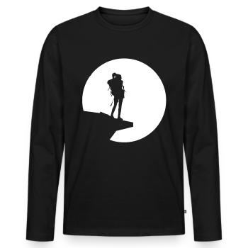 Lune - Randonnée - (9) - T-shirt manches longues Premium bio Homme - noir - Devant - Nico (187cm)