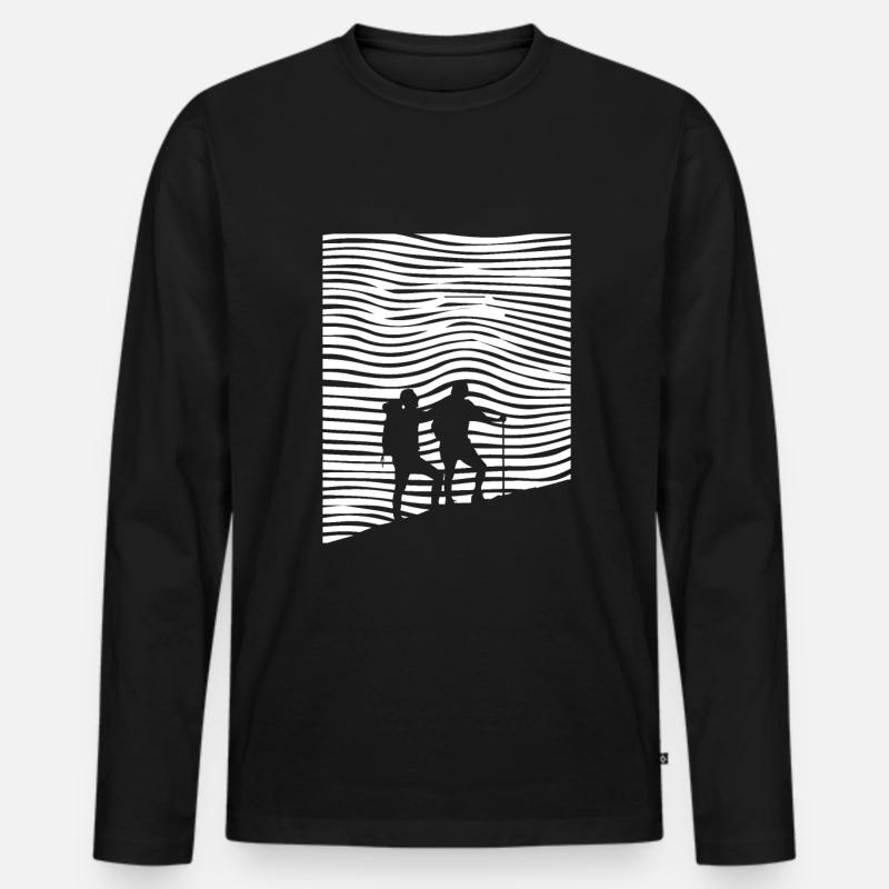 Wandern - (7) - Männer Premium Bio Langarmshirt - Schwarz