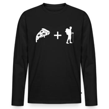 Pizza - Hiking - - Men's Premium Organic Long Sleeve Shirt - black - Front - Nico (187cm)