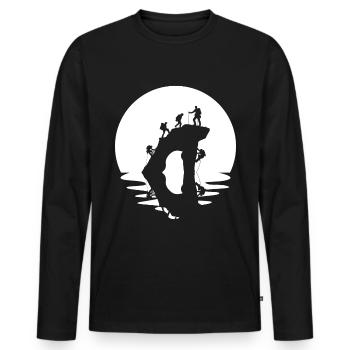 Kreis und Reflexion - Klettern - - Männer Premium Bio Langarmshirt - Schwarz - Vorne - Nico (187cm)