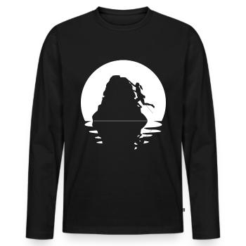 Circle and Reflection - Female Climbing - - Men's Premium Organic Long Sleeve Shirt - black - Front - Nico (187cm)