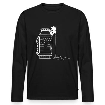 Climbing - (11) - Men's Premium Organic Long Sleeve Shirt - black - Front - Nico (187cm)