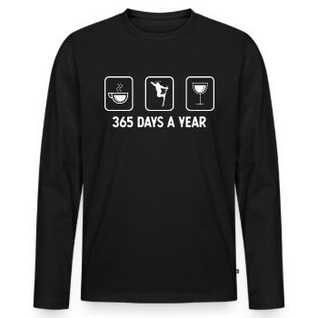 365 jours par an - Vin - Ski - - T-shirt manches longues Premium bio Homme - noir - Devant - Nico (187cm)