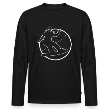 Circle - Snowboarding - (4) - Men's Premium Organic Long Sleeve Shirt - black - Front - Nico (187cm)