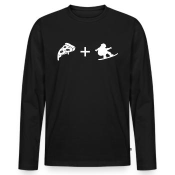 Pizza - Snowboarding - - Men's Premium Organic Long Sleeve Shirt - black - Front - Nico (187cm)