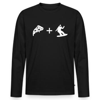 Pizza - Female Snowboarding - - Men's Premium Organic Long Sleeve Shirt - black - Front - Nico (187cm)