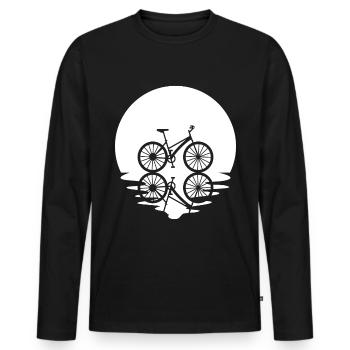 Kreis und Reflexion - Radfahren - - Männer Premium Bio Langarmshirt - Schwarz - Vorne - Nico (187cm)