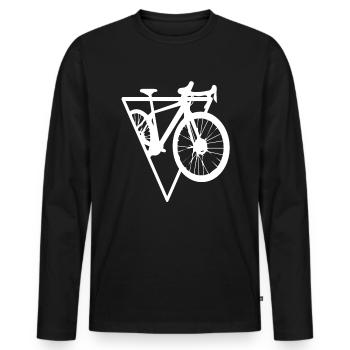Triangle - Cyclisme - (5) - T-shirt manches longues Premium bio Homme - noir - Devant - Nico (187cm)