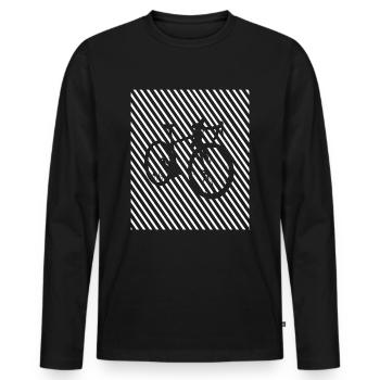 Cyclisme - (5) - T-shirt manches longues Premium bio Homme - noir - Devant - Nico (187cm)