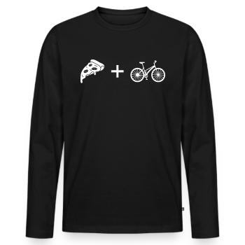 Pizza - Cycling - - Men's Premium Organic Long Sleeve Shirt - black - Front - Nico (187cm)