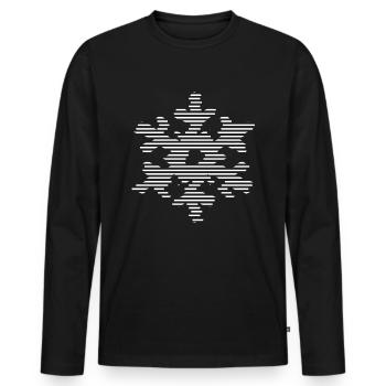 Schneeflocke - - Männer Premium Bio Langarmshirt - Schwarz - Vorne - Nico (187cm)