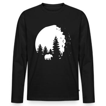 Arbres - Ours - (4) - T-shirt manches longues Premium bio Homme - noir - Devant - Nico (187cm)