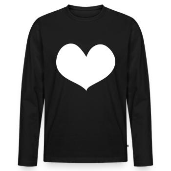 Herz - Camper - (2) - Männer Premium Bio Langarmshirt - Schwarz - Vorne - Nico (187cm)