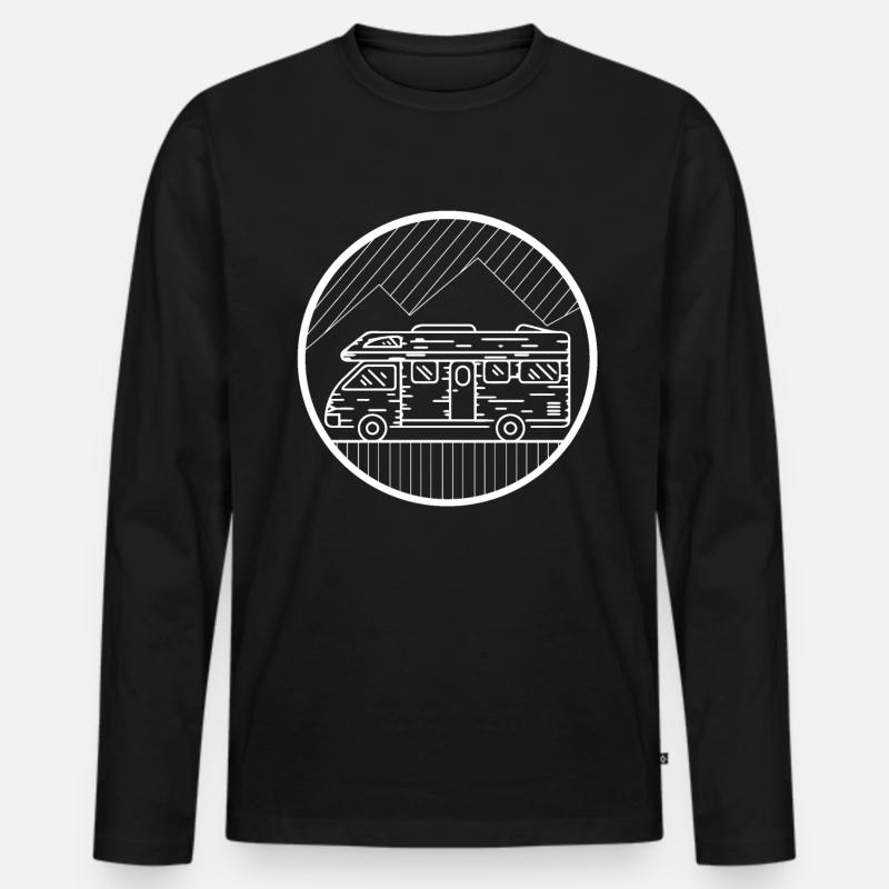 Kreis - Camping Van - - Männer Premium Bio Langarmshirt - Schwarz