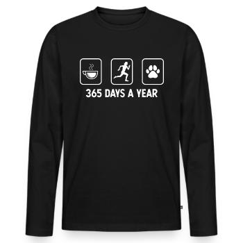 365 jours par an - Patte de chien - Femelle Running - - T-shirt manches longues Premium bio Homme - noir - Devant - Nico (187cm)